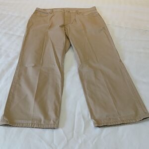 Tommy Hilfiger Relaxed Fit Flat Front Tan Chino Pants Men's Size 36 X 30